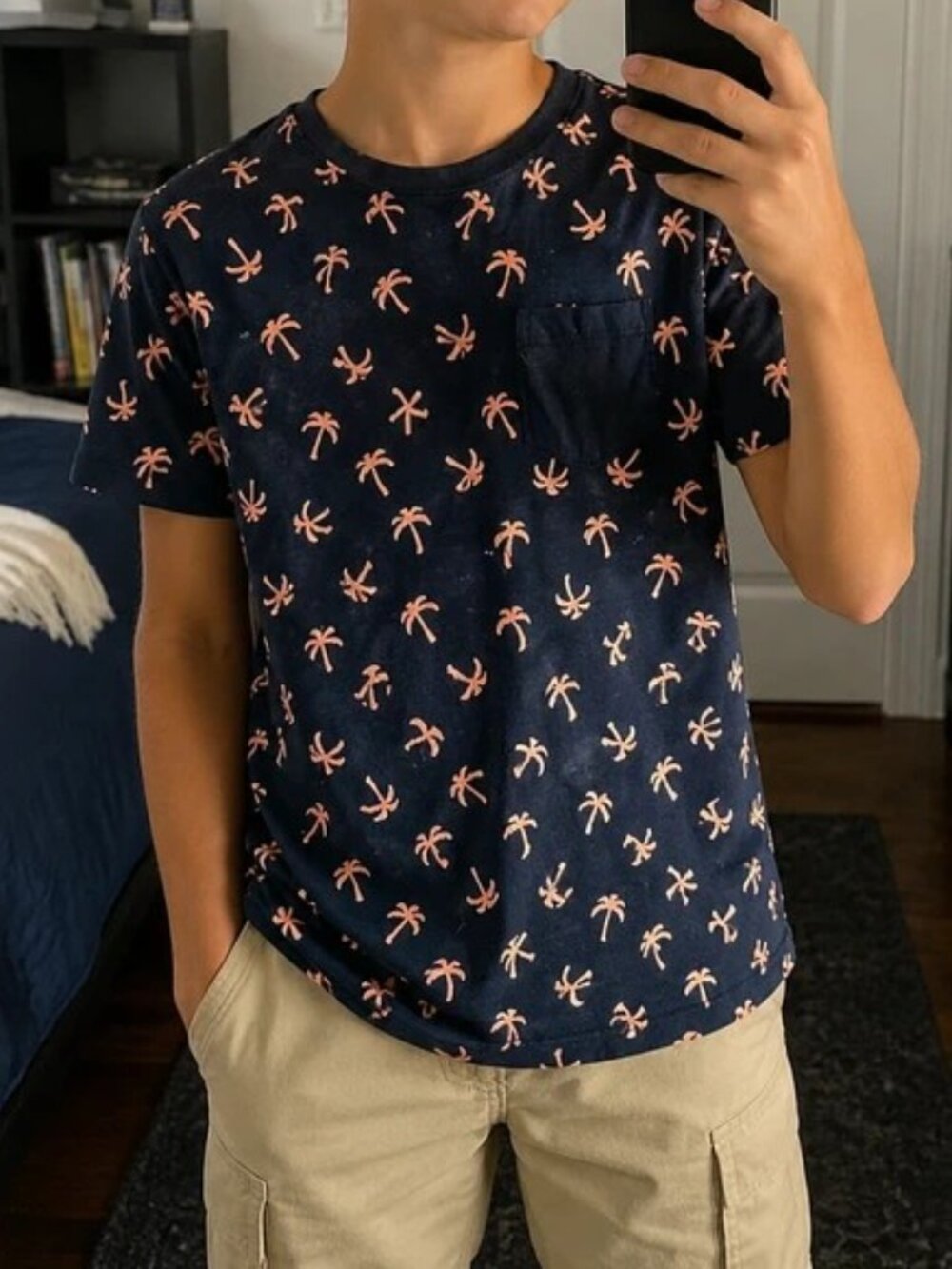 Broken Threads Tropical Palm Tree Graphic Tee Youth Medium 10/12